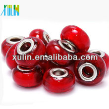 8*14mm european style smooth red glaze beads